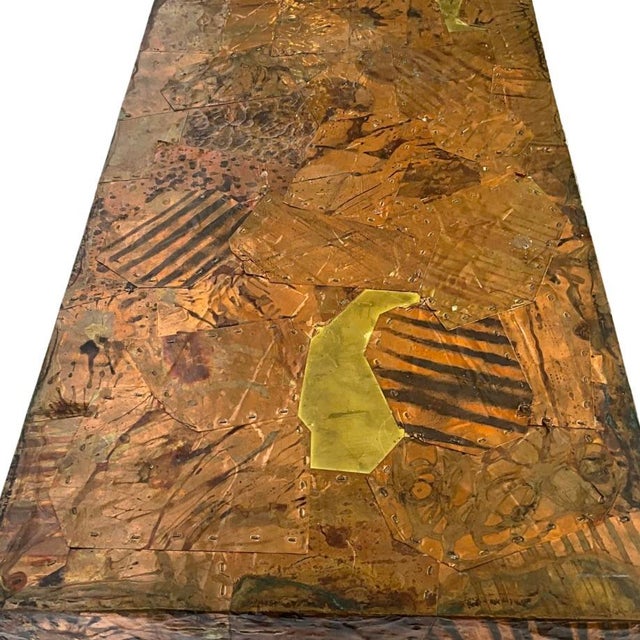 1970s Vintage Patchwork Copper Console Table For Sale - Image 10 of 11