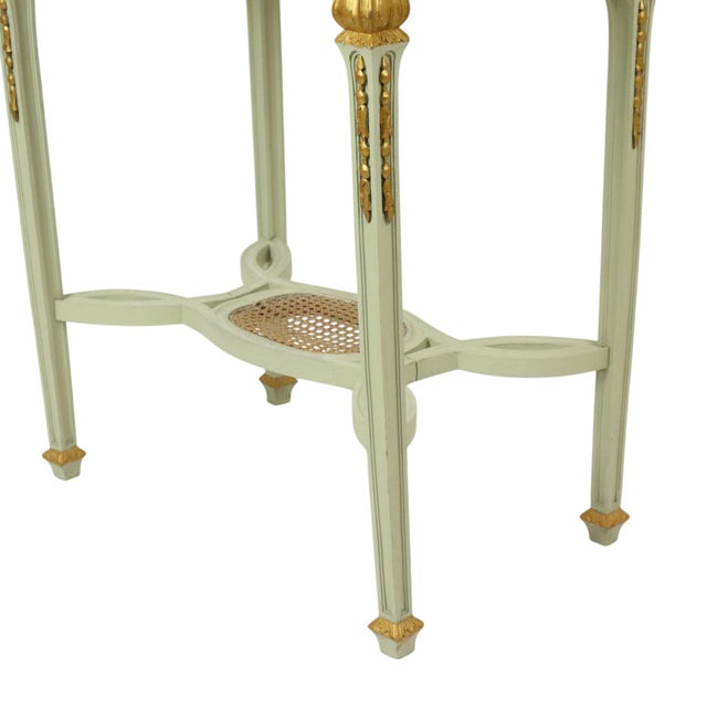 Gold Antique Louis XVI Gilded Console Side Table in Green Marble, 1890s For Sale - Image 8 of 18