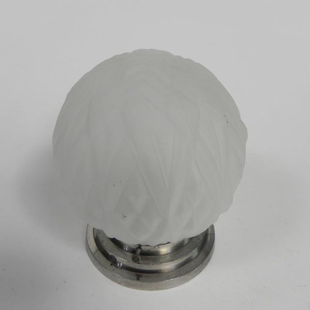 1930s Art Deco Ceiling Lamp with Matt Glass Shade, 1930s For Sale - Image 5 of 11