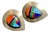Mid 20th Century Pair of Native American Zuni Pueblo Artist Beon Wallace Multi-Stone Mosaic Inlay Earrings For Sale
