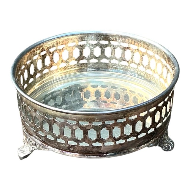 Vintage Silver Plate Wine Coaster For Sale - Image 9 of 12