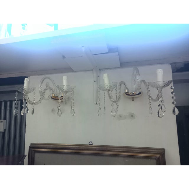 Classic Glass and Crystal Wall Lamps, 1990s, Set of 2, in Flawless conditions. Designed 1990 to 1999 Up to 250V (Europe/UK...
