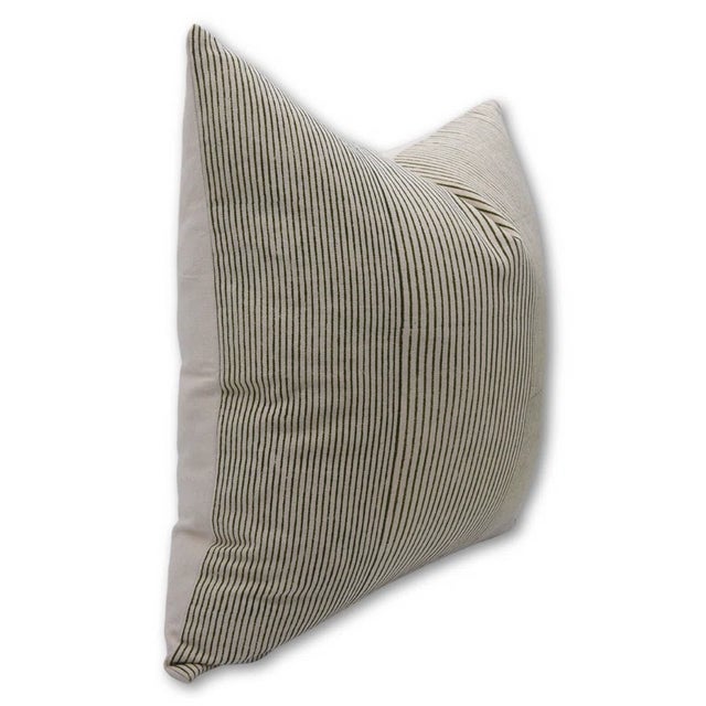 Celebrating the iconic wave-like patterns of Rajasthan, the Leheriya cushion cover features a vibrant hand block printed...