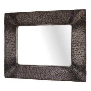 Vintage Embossed Pewter Mirror For Sale