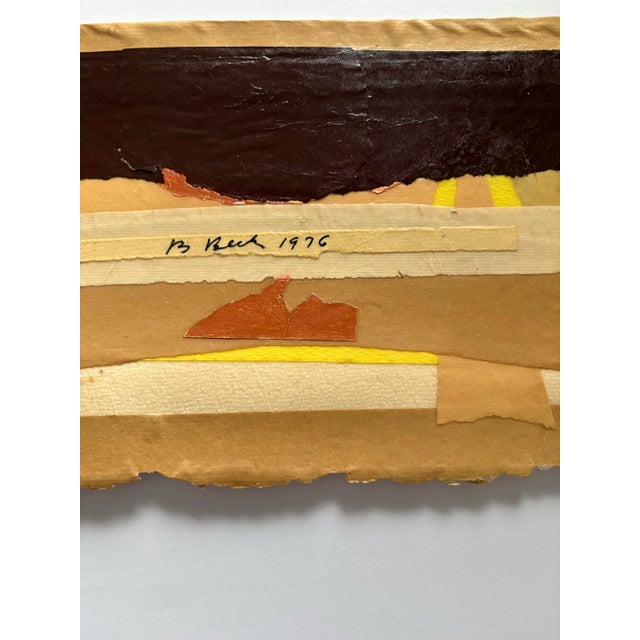 Barbara Beck 1976 Mid Century Modern Paper Collage on Paper - Signed/Dated For Sale In New York - Image 6 of 6