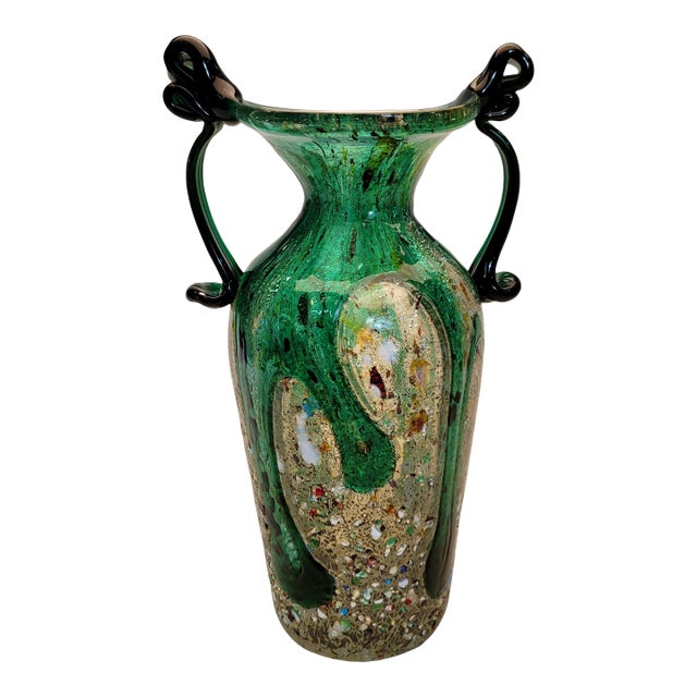 Mid 20th Century Multi Colored Filigrana Glass Vase For Sale