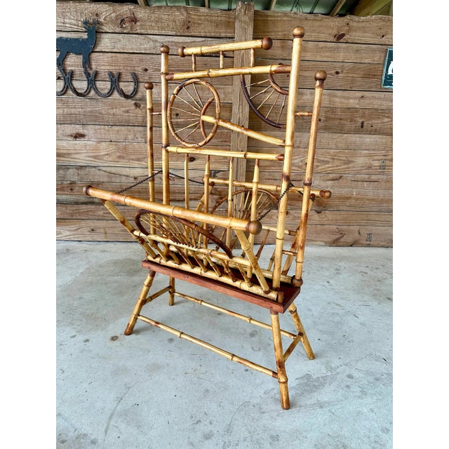 Early 20th Century English Bamboo Aesthetic Movement Fold Up Magazine Rack For Sale In Naples, FL - Image 6 of 12