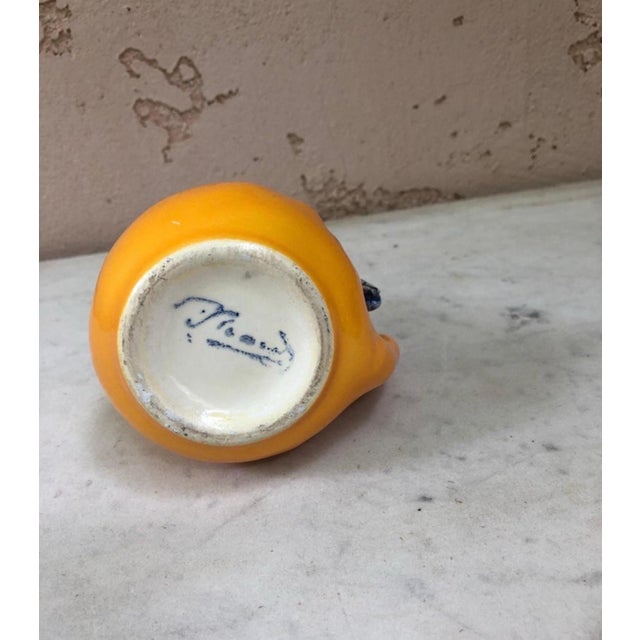 1950s Majolica Goldenrod Pitcher With Cicada Sicard Circa For Sale - Image 4 of 5