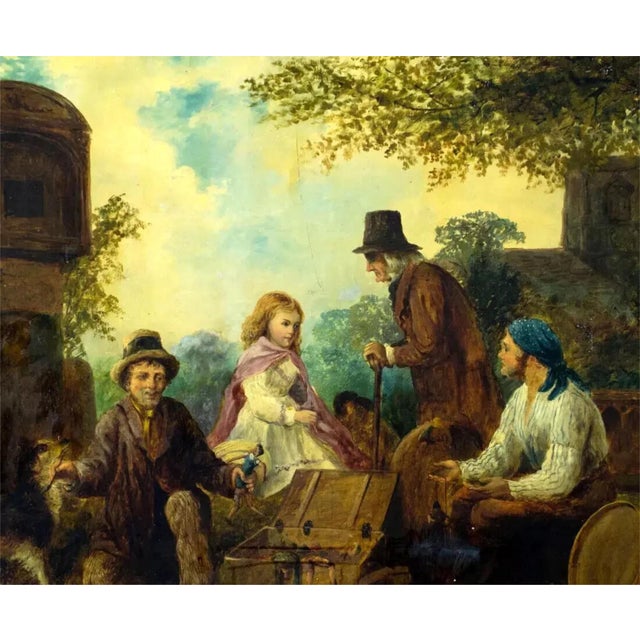 1800s Antique "Outdoor Scene", With Figures, W. Bromley (Uk), Oil Painting!! For Sale In Austin - Image 6 of 9