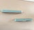 1980s Postmodern Baby Blue Laminate Floating Sconce Shelves With Gold Accents - A Pair For Sale - Image 5 of 9