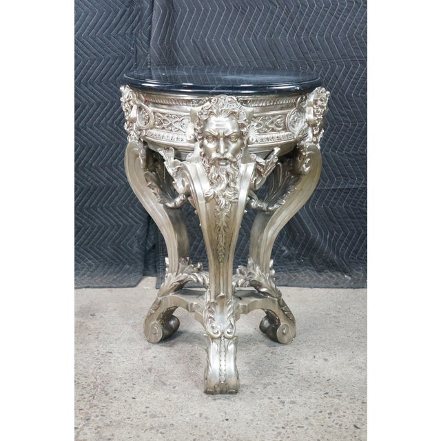 Metal Late 20th Century Royal Bronze Studio Neoclassical Greek God Marble Pedestal Table Plant Stand 33" For Sale - Image 7 of 18