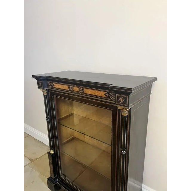 Antique Victorian Ebonised and Amboyna Inlaid Side Cabinets, 1860, Set of 2 For Sale - Image 8 of 12