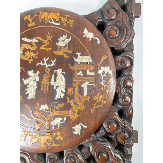 19th Century Chinese Pair of Carved Hardwood Hongmu Furniture Panels ...