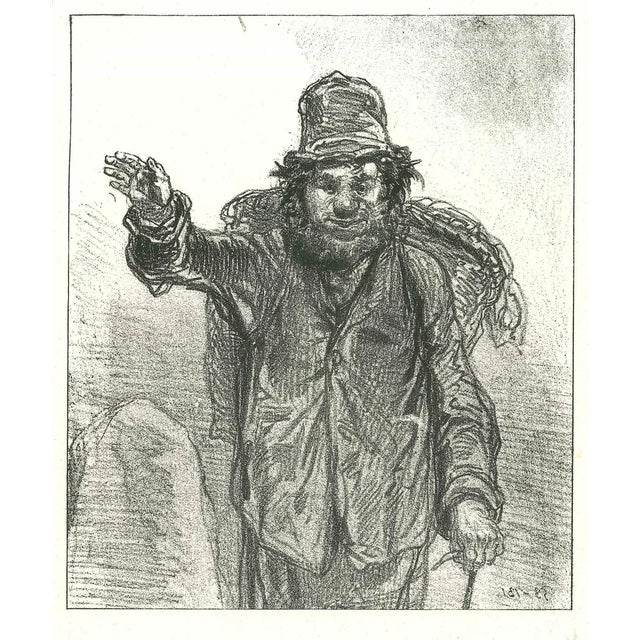 Paul Gavarni, Mountaineer, Original Lithograph, 1881 For Sale