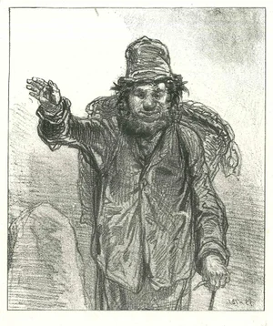 Paul Gavarni, Mountaineer, Original Lithograph, 1881
