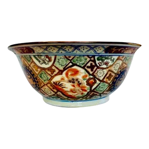 Mid-Century Chinese Porcelain Macau Hand Painted Decorative Imari Style Console Bowl