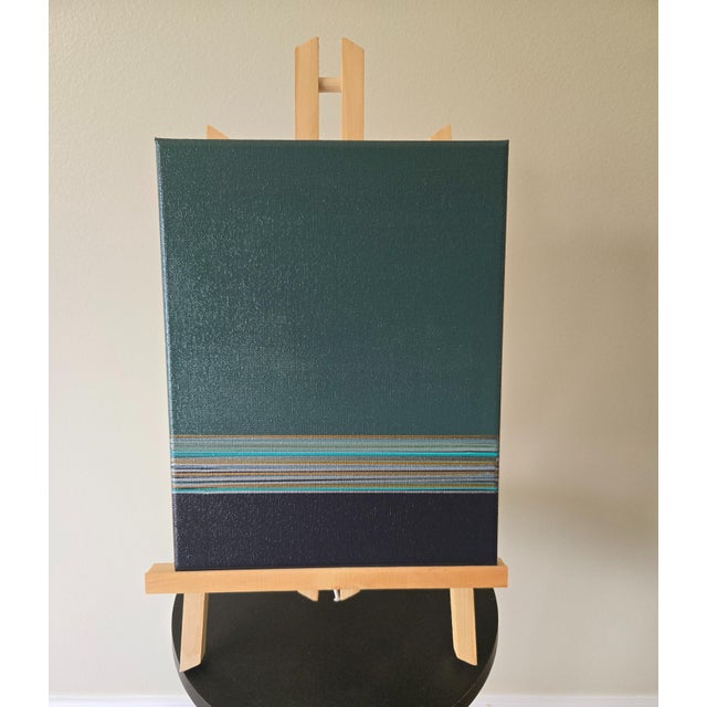 Dark Green & Charcoal Gray Abstract Expressionism Painting For Sale - Image 4 of 4