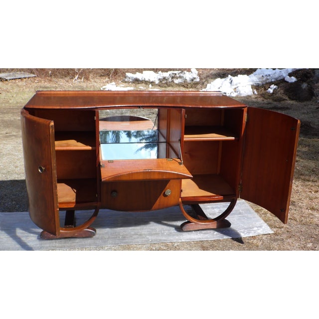 Antique English Art Deco Beautility Cocktail Sideboard Liquor Bar