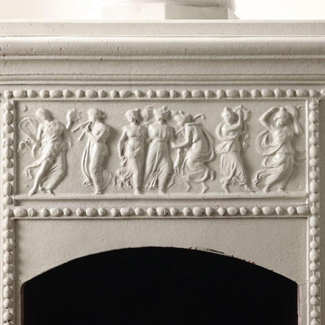 Neoclassical Style Fireplace Stove in Ceramic For Sale - Image 3 of 14