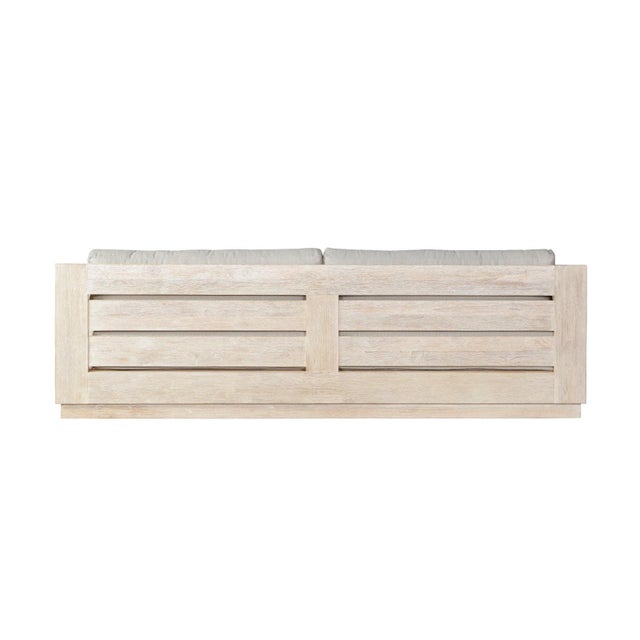 White Imperial Grove Outdoor Solid Teak Wood, Natural Look Sofa - 84" For Sale - Image 8 of 13