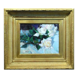 Eric Wallis "Roses" Original Oil Custom Framed Board Hand Signed