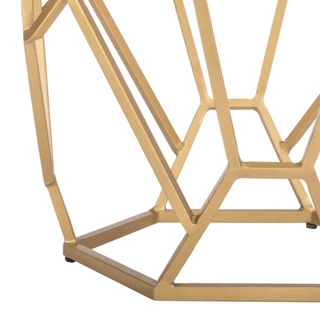 2020s Geometric Accent Table in Multi & Gold For Sale - Image 5 of 8