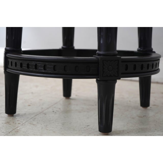 Frontgate Revolving Seat Low Ottoman Stool For Sale - Image 11 of 13