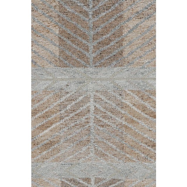 Mid-Century Modern Rug & Kilim’s Scandinavian Style Outdoor Rug in Blue & Gray With Geometric Pattern For Sale - Image 3 of 7