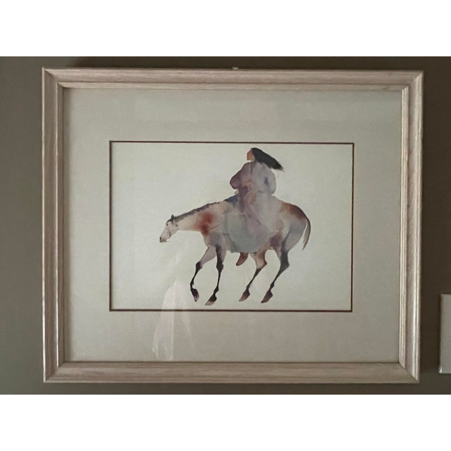 2 Watercolor Lithograph art prints by Carol Grigg. The beautifully framed artwork features the Native American Earth...