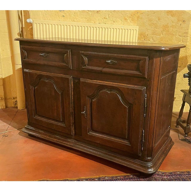 Antique French Walnut Buffet, 1700s For Sale - Image 3 of 12
