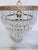 Mid-Century Modern Vintage 1960s Italian Brass Rim Upside Down Layered Chandelier For Sale - Image 3 of 9