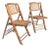 Vintage Coastal Burnt Bamboo Folding Chairs- A Pair For Sale