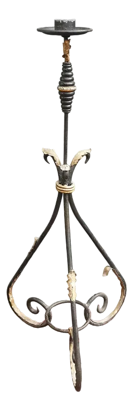Wrought Iron Floor Candelabra, 1920s, Set of 2