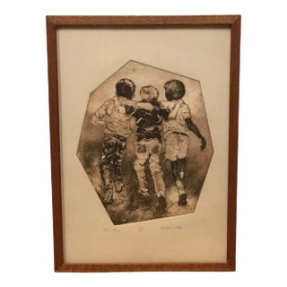 "Three Boys" Lithograph by Charlene Little For Sale