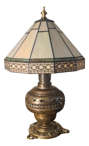 Antique Brass and Bronze Table Lamp, 1900