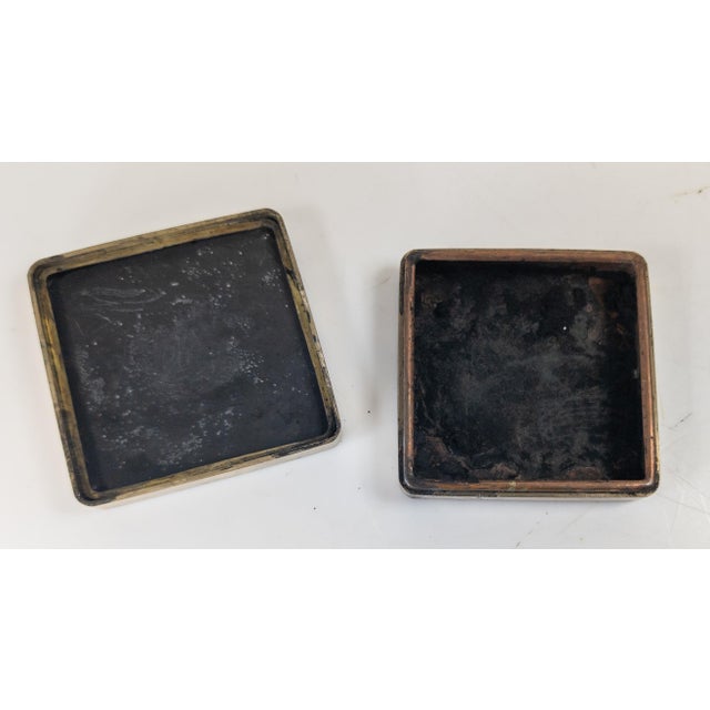 20th Century Chinese Paktong and Copper Scholar's Ink Box With Fishermen For Sale - Image 10 of 14