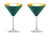 Modern Nicolette Mayer Oro 24k Crystal Martini Glass, Peacock Blue, Set of 2 Glasses in Gift Tube For Sale - Image 3 of 3