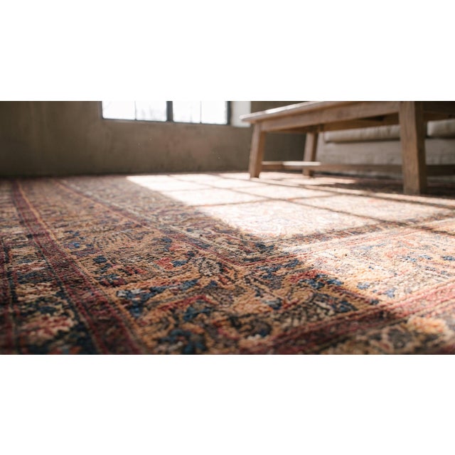 Textile 1880s Ivory Tribal Geometric Antique Knotted Pile Wool Afshar Persian Rug 4'0" X 6'0" Carpet For Sale - Image 7 of 9