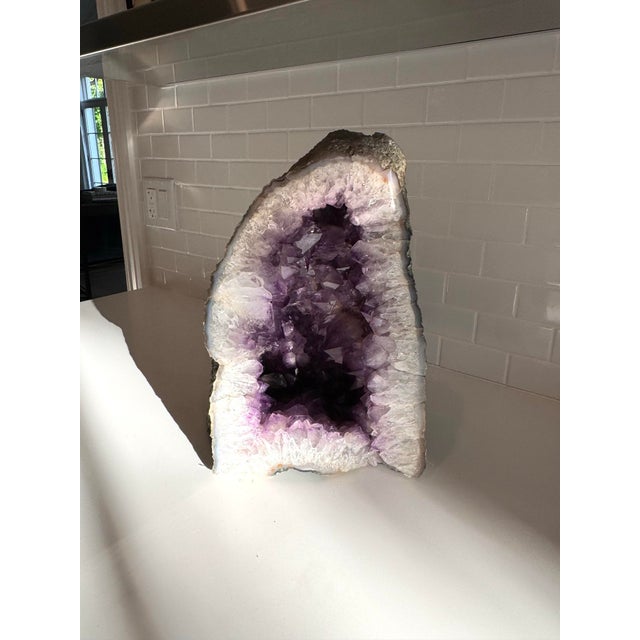 Amethyst Late 20th Century Large Natural Amethyst Cathedral Geode Crystal Specimen – 30+ Pounds For Sale - Image 8 of 8