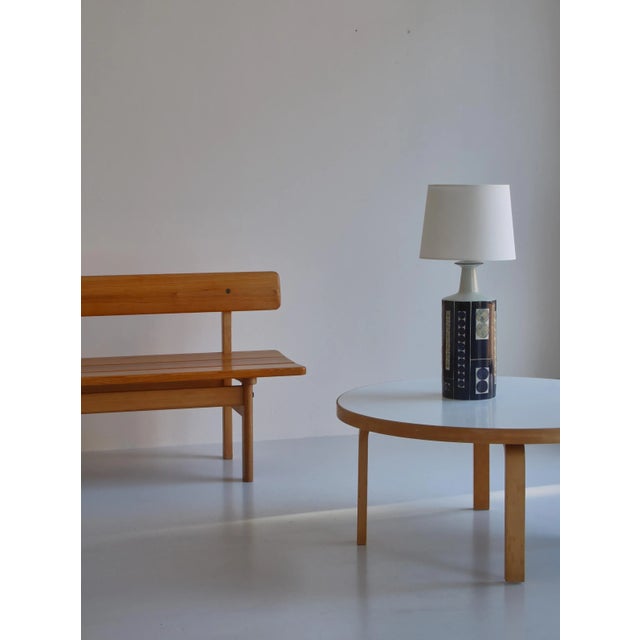 Large decorative "Tenera" table lamp in faience from Aluminia/Royal Copenhagen. The lamp were produced in collaboration...