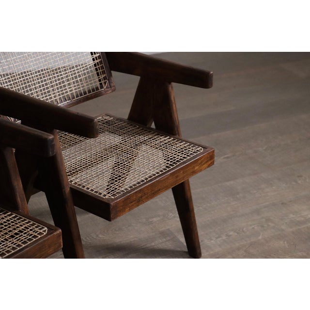 Office Cane Chairs from Pierre Jeanneret, India, 1950s, Set of 8 For Sale - Image 12 of 18