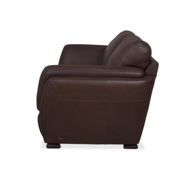 A399 2-Seater Dark Brown Leather Sofa from Natuzzi Editions For Sale - Image 11 of 12