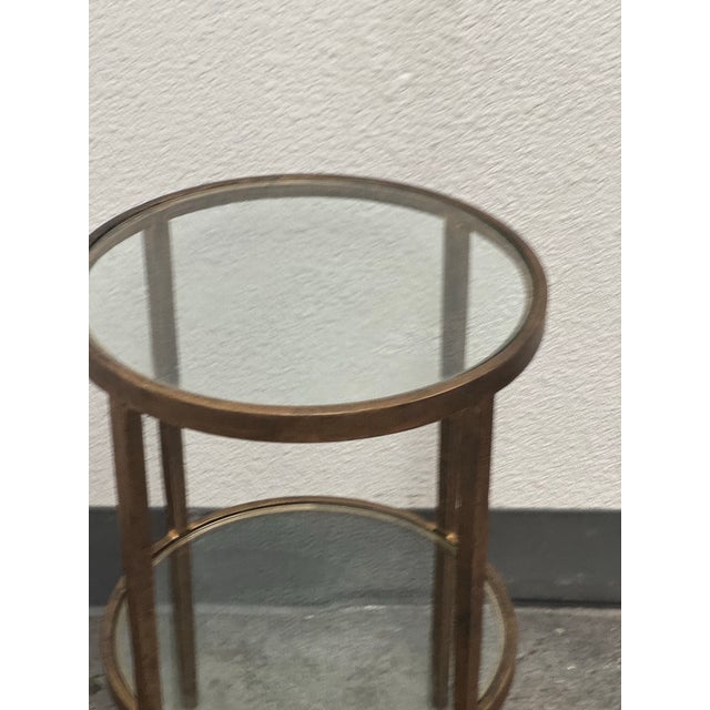 Gump's Larson Antiqued-Bronze Iron Frame Side Table For Sale - Image 11 of 12