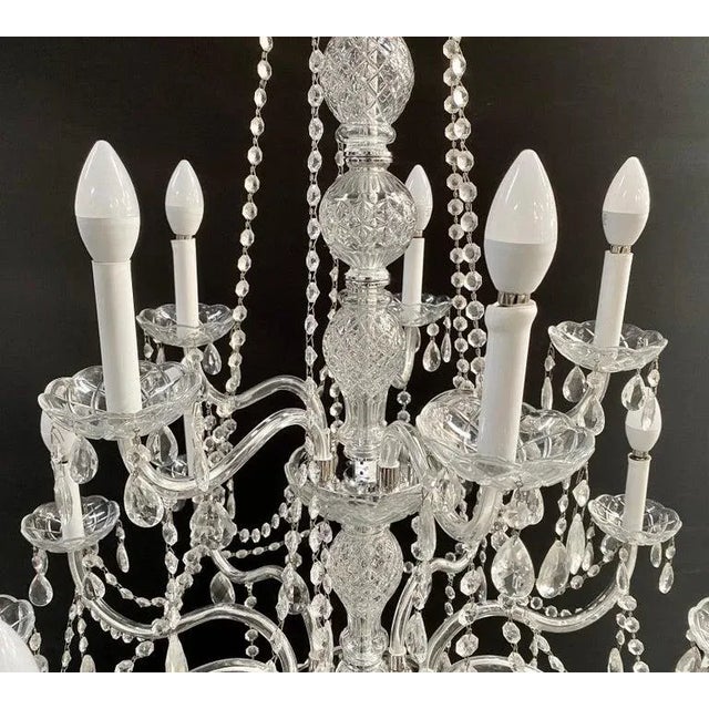 French Hollywood Regency Style Crystal Chandelier, 15 Arms For Sale - Image 11 of 12