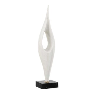 Fluid Drop White Stone Sculpture For Sale