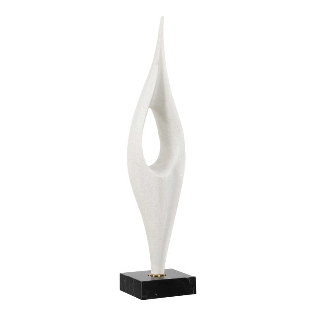 Fluid Drop White Stone Sculpture For Sale