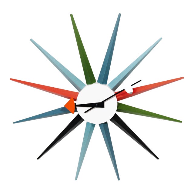 Authentic George Nelson for Vitra Design Museum, Germany, Sunburst Wall Clock MCM For Sale