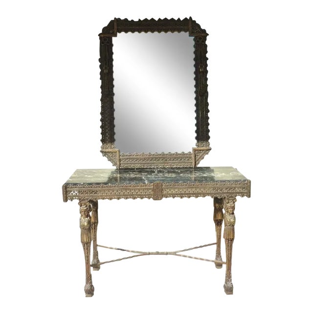 1920's Antique French Wrought Iron Vanity For Sale
