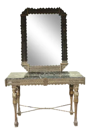 1920's Antique French Wrought Iron Vanity