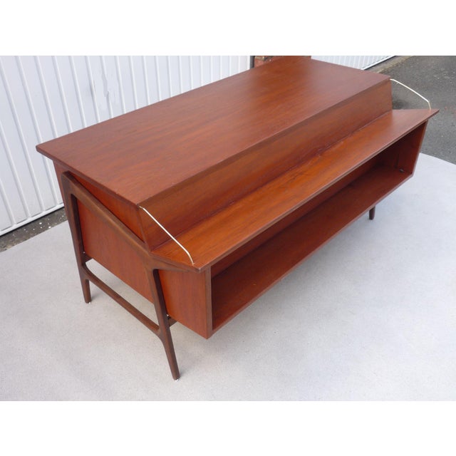 Vintage Brown Desk in Teak, 1950s For Sale - Image 11 of 13